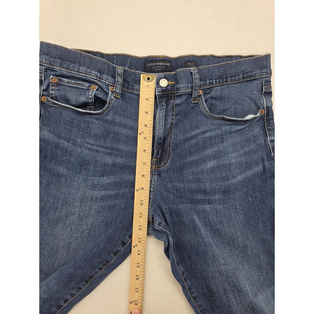 Lucky Brand 410 Athletic Straight Jeans Mens 34x29 Blue Stretch Denim - Picture 4 of 12